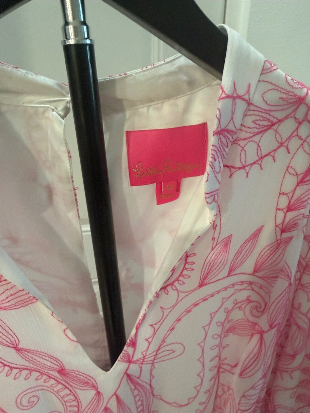 Lilly Pulitzer Pink Paisley V-Neck Tiered Dress - Picture 3 of 5